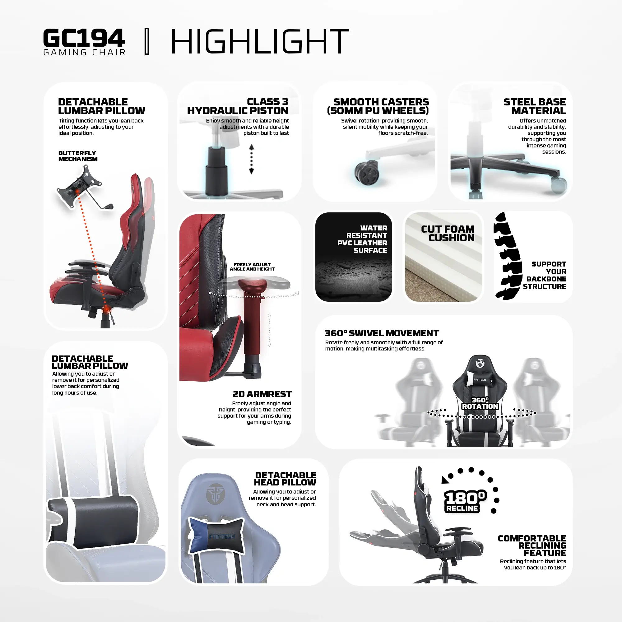 FANTECH GC194 GAMING CHAIR FANTECH GC194 GAMING CHAIR